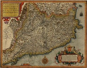 Cataluña en un mapa del siglo XVII de Jan Baptist Vrients